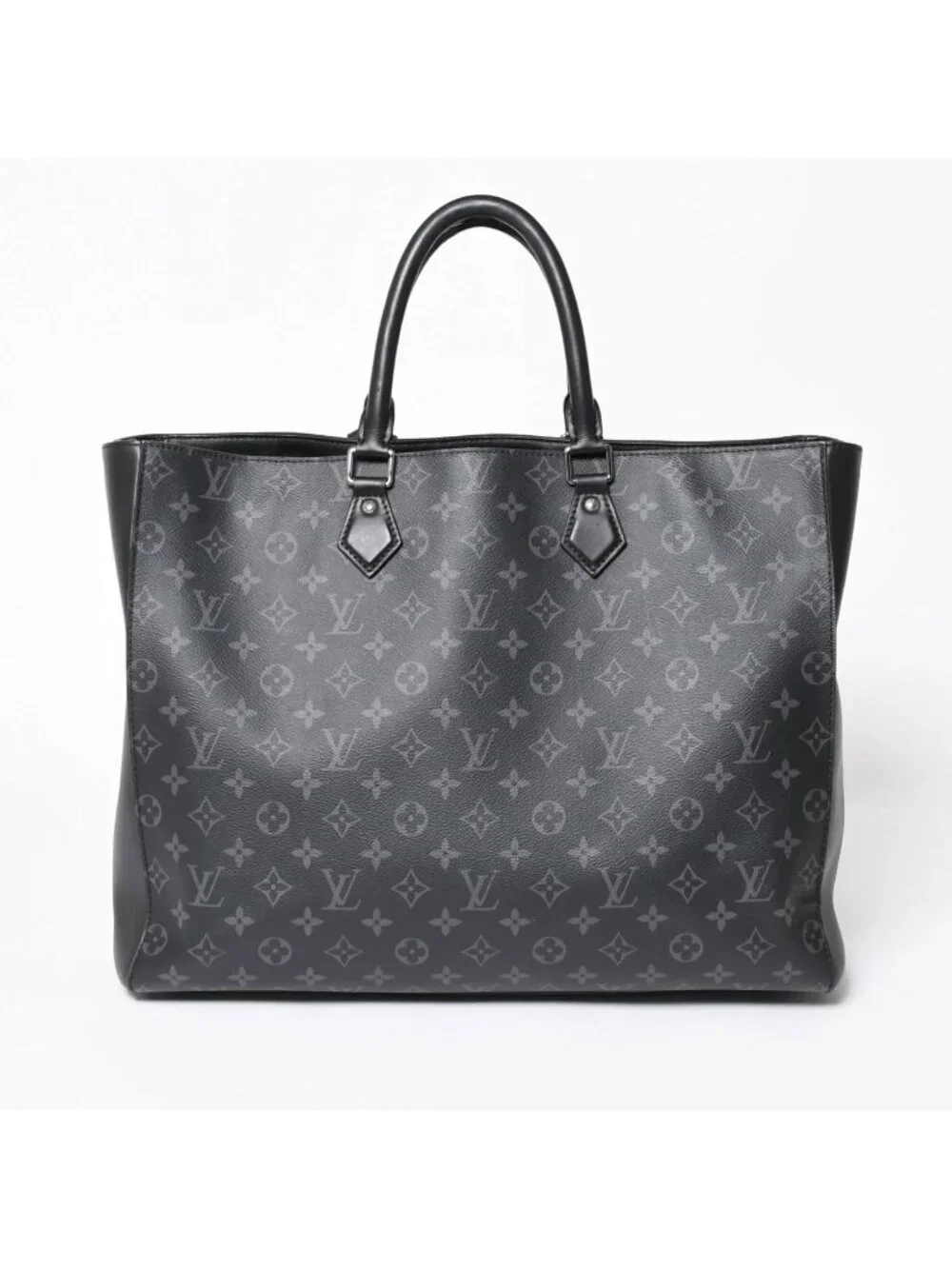 Louis Vuitton Grand Sac Tote Bag Monogram Eclipse Black Silver